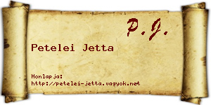 Petelei Jetta névjegykártya